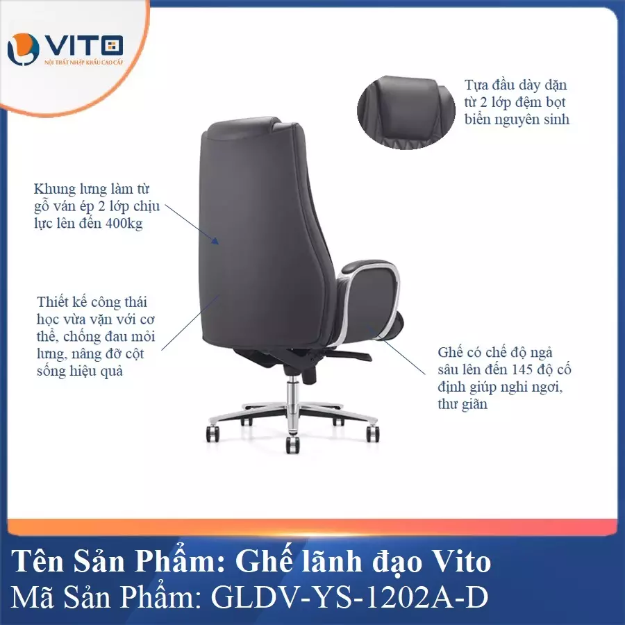 Ghế Lãnh Đạo Da GLDV-YS-1202A-D