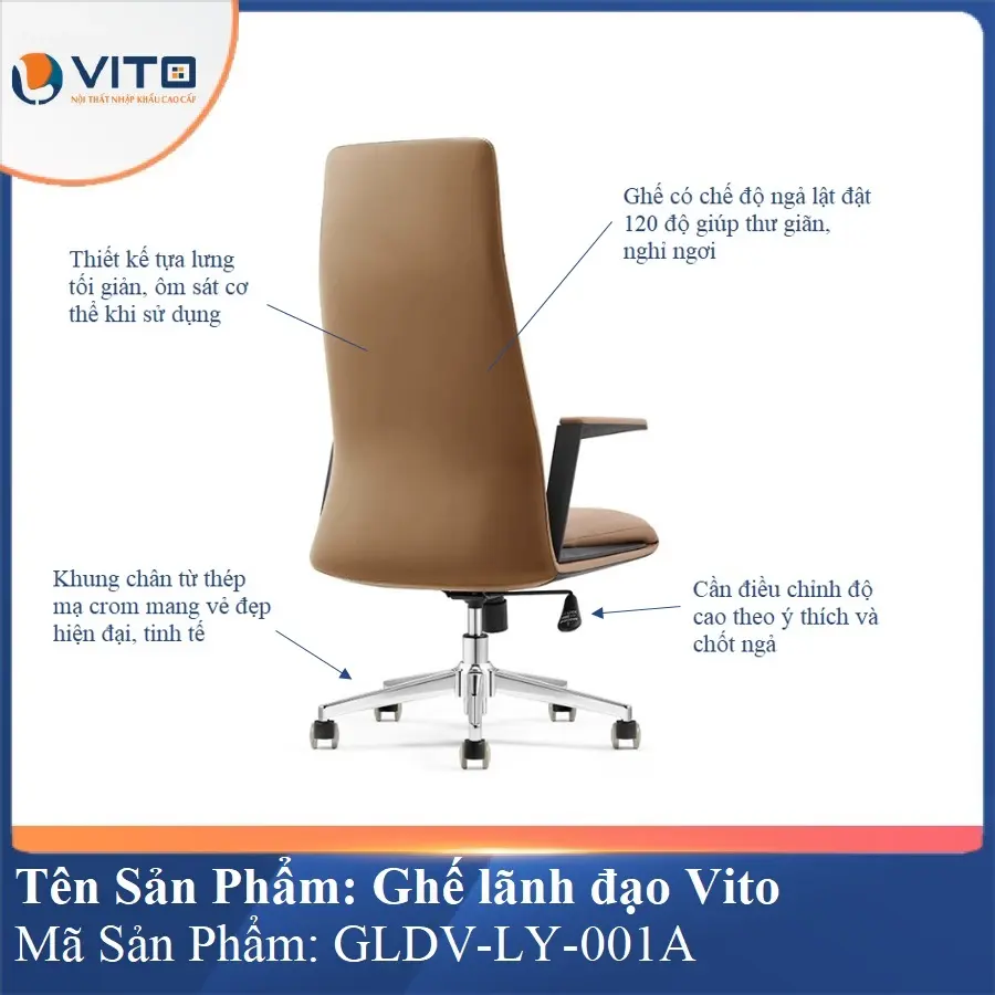 Ghế lãnh đạo da bò Vito GLDV-LY-001A