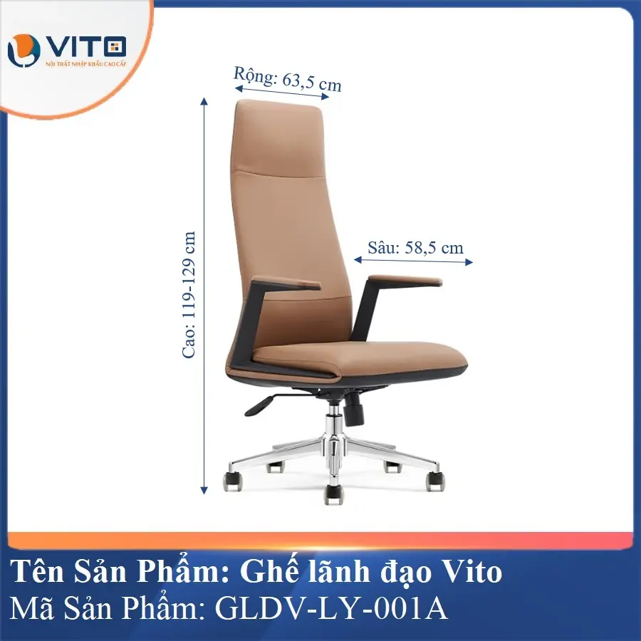 Ghế lãnh đạo da bò Vito GLDV-LY-001A