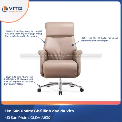 Ghế lãnh đạo da Vito GLDV-A830