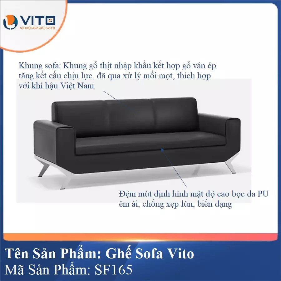 Bộ Ghế Sofa da cao cấp Vito SF165