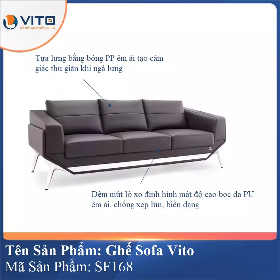 Bộ Ghế Sofa da cao cấp Vito SF168