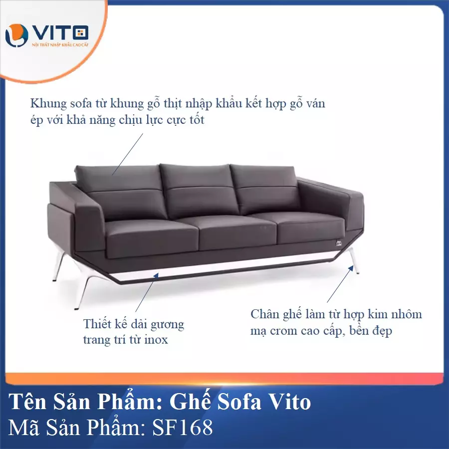 Bộ Ghế Sofa da cao cấp Vito SF168