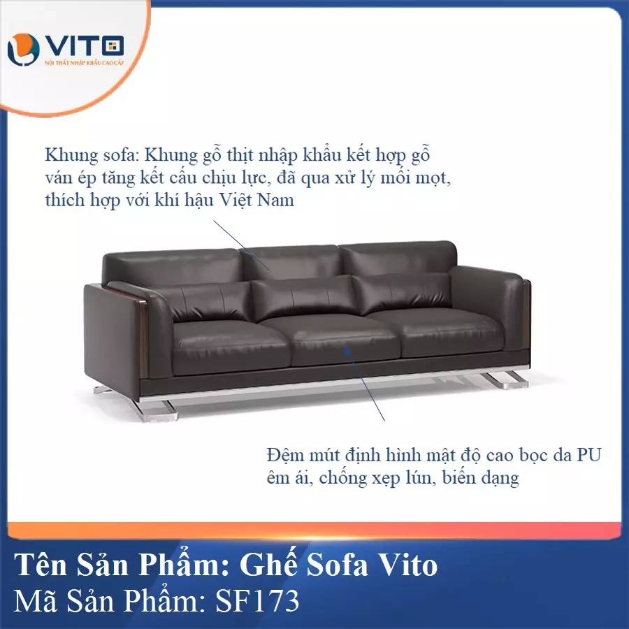 Bộ Ghế Sofa da cao cấp Vito SF173