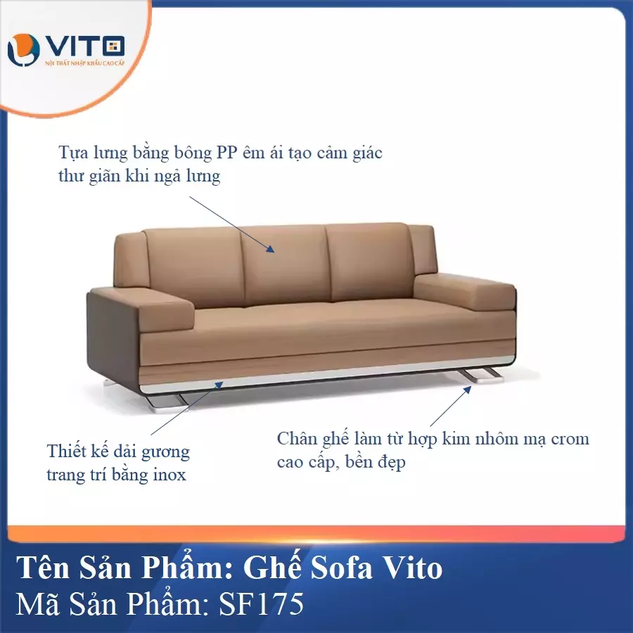 Bộ Ghế Sofa da cao cấp Vito SF175