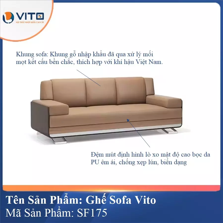 Bộ Ghế Sofa da cao cấp Vito SF175