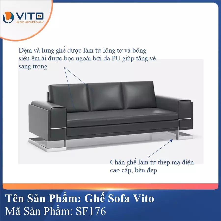 Bộ Ghế Sofa da cao cấp Vito SF176