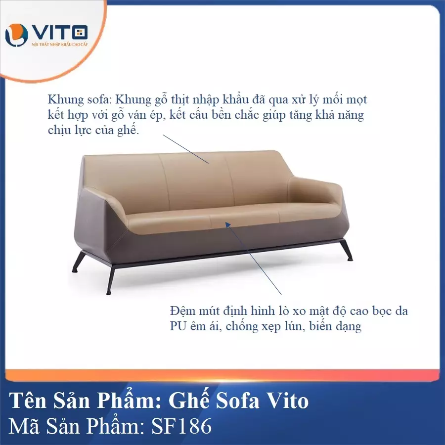 Bộ Ghế Sofa da cao cấp Vito SF186