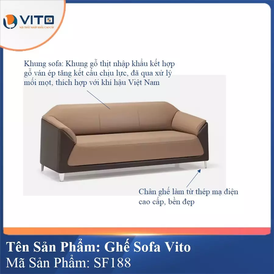 Bộ Ghế Sofa da cao cấp Vito SF188