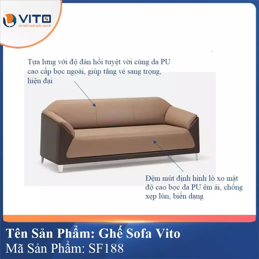 Bộ Ghế Sofa da cao cấp Vito SF188