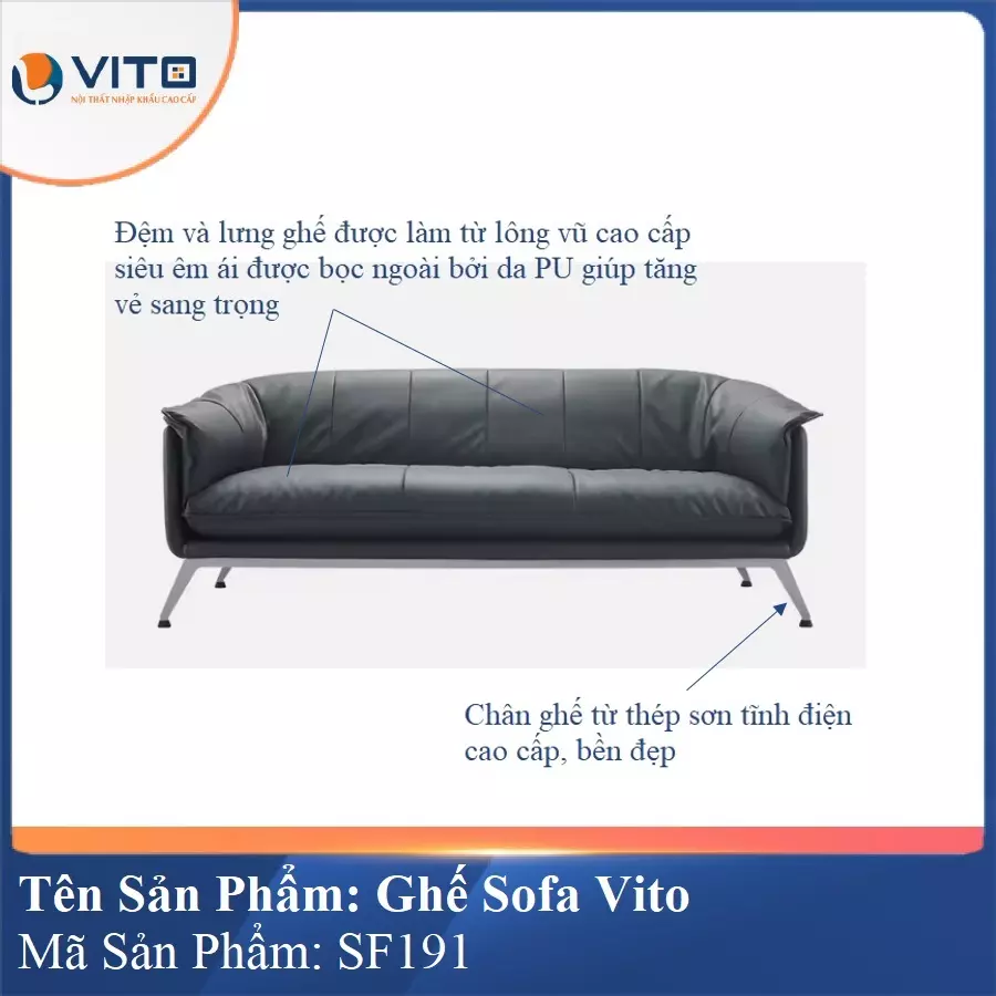 Bộ Ghế Sofa da cao cấp Vito SF191