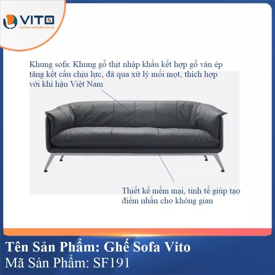 Bộ Ghế Sofa da cao cấp Vito SF191