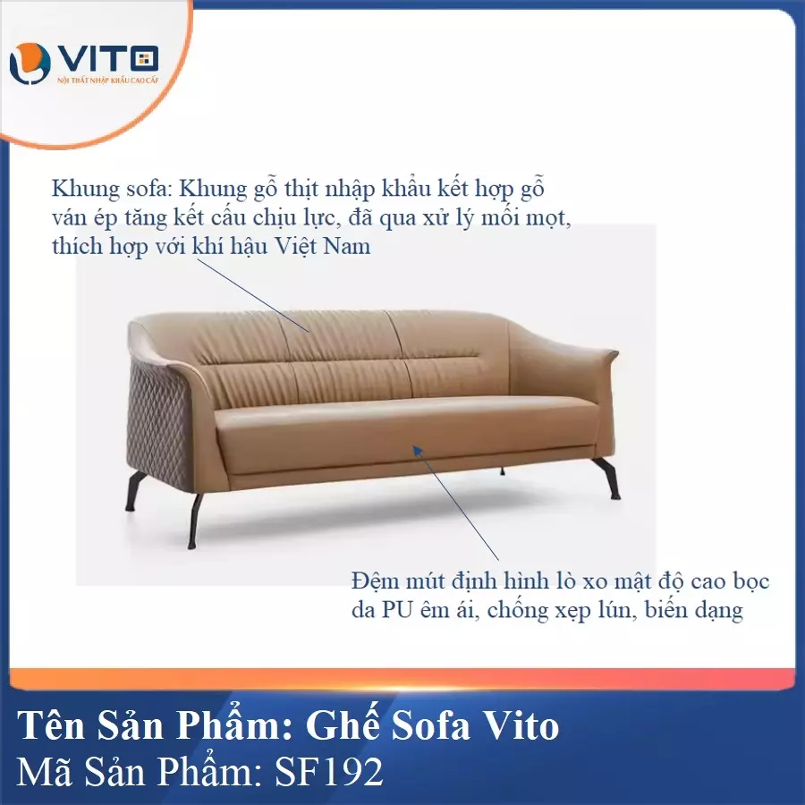 Bộ Ghế Sofa da cao cấp Vito SF192