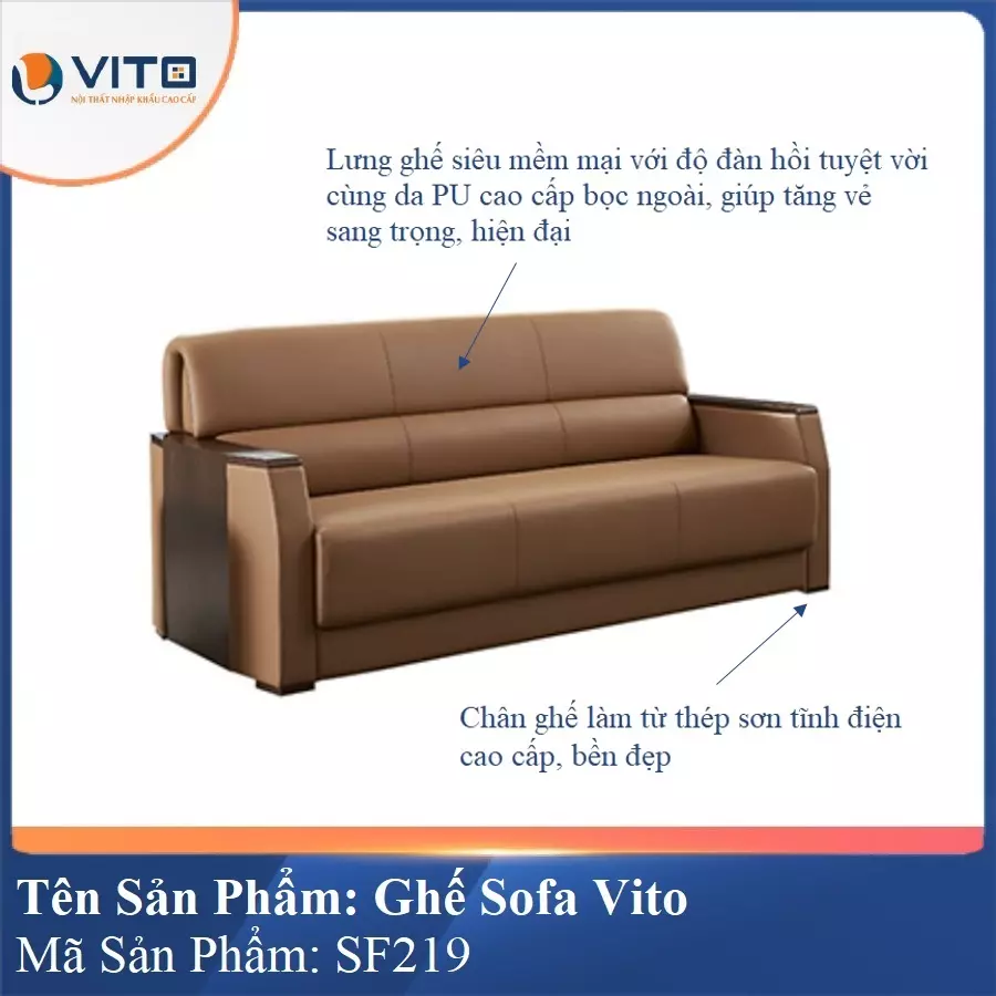 Bộ Ghế Sofa da cao cấp Vito SF219