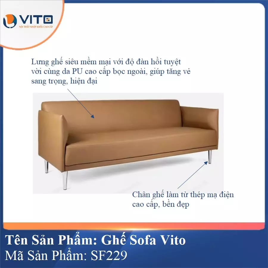 Bộ Ghế Sofa da cao cấp Vito SF229