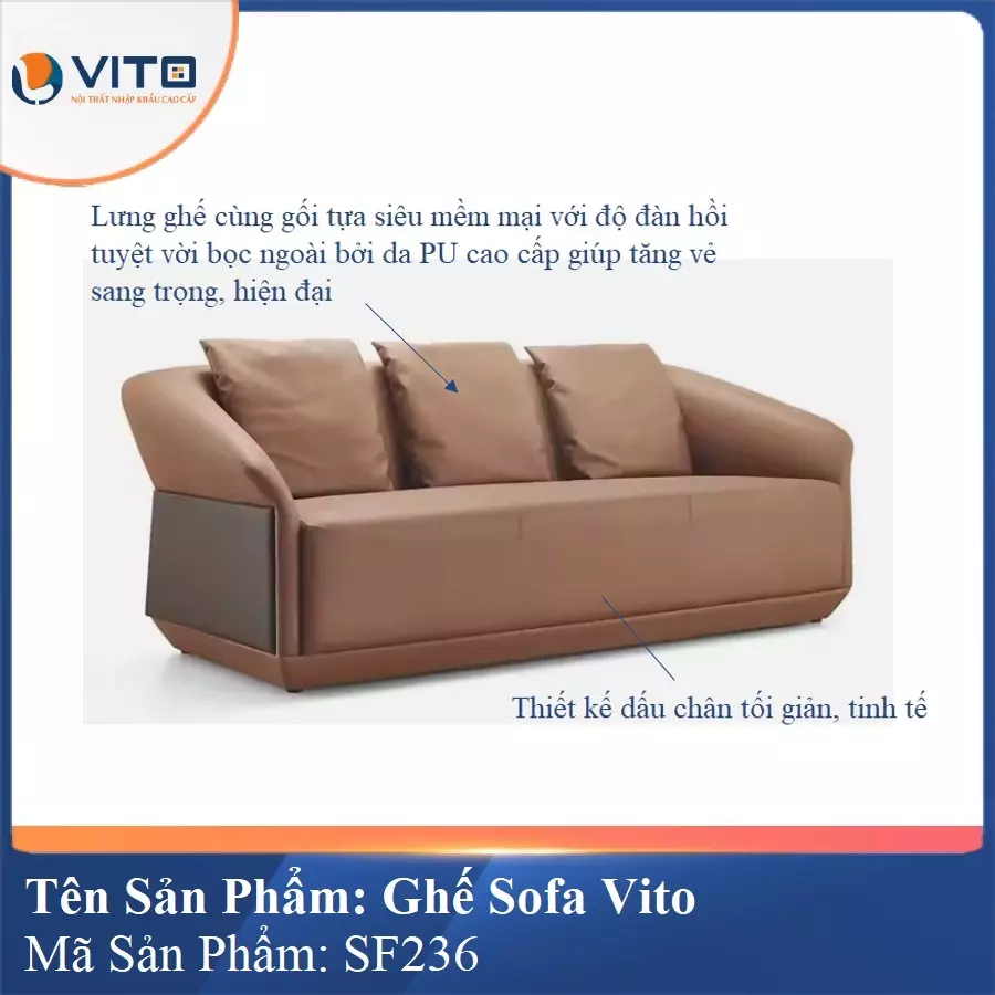 Bộ Ghế Sofa da cao cấp Vito SF236