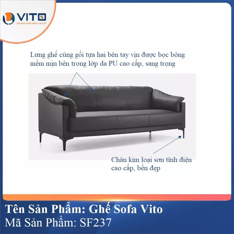 Bộ Ghế Sofa da cao cấp Vito SF237