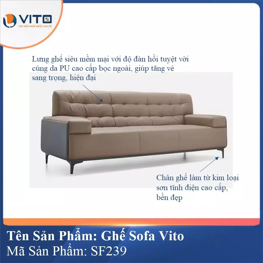 Bộ Ghế Sofa da cao cấp Vito SF239