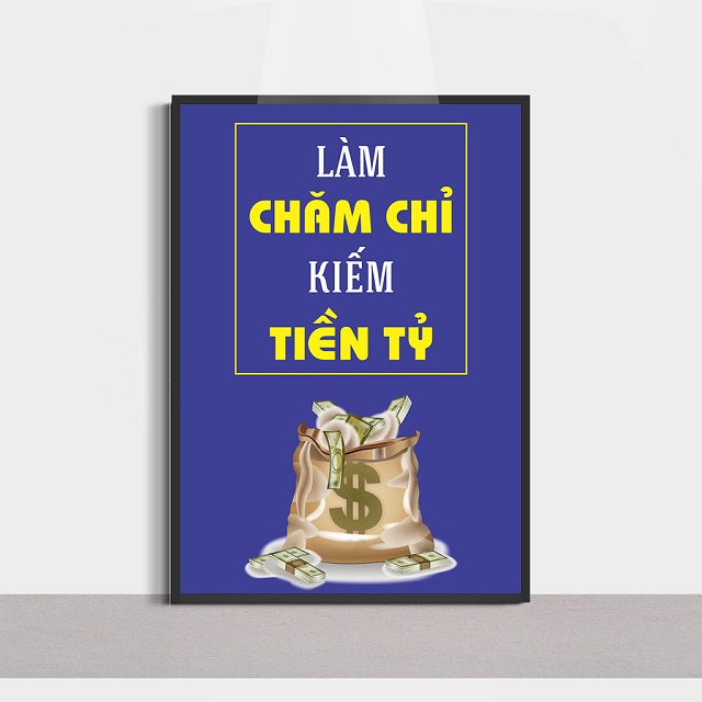 Tranh động lực slogan làm việc chăm chỉ