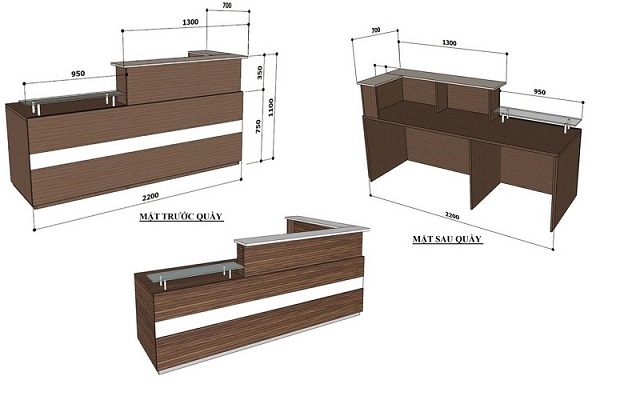 Kích thước quầy lễ tân chuẩn văn phòng, khách sạn