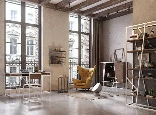 Cửa sổ lớn với ánh sáng tự nhiên là đặc trưng phong cách Loft 