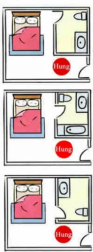 Những vị trí không tốt khi giường ngủ đối diện nhà vệ sinh