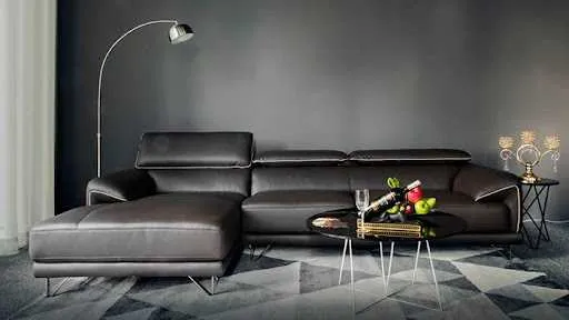 Sofa góc chữ L màu đen quý phái và đẳng cấp