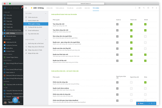 Base Wework - Phần mềm quản lý công việc