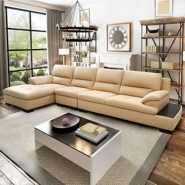 Sofa góc da tinh tế, thời thượng