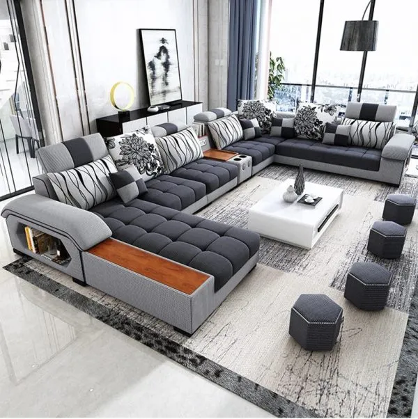 Sofa góc chữ U thông minh cho phòng khách rộng