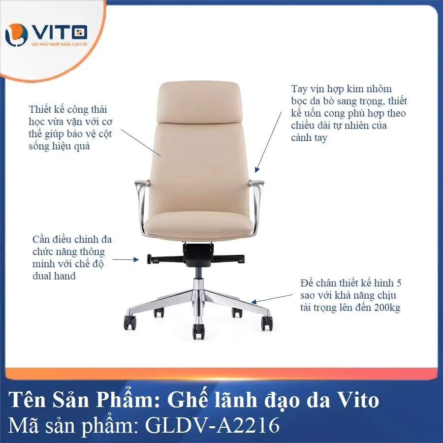 Ghế lãnh đạo da Vito GLDV-A2216