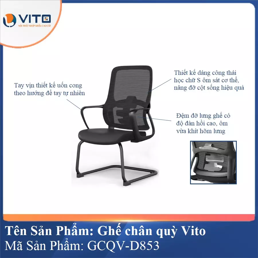 Ghế Chân Quỳ Vito GCQV-D853