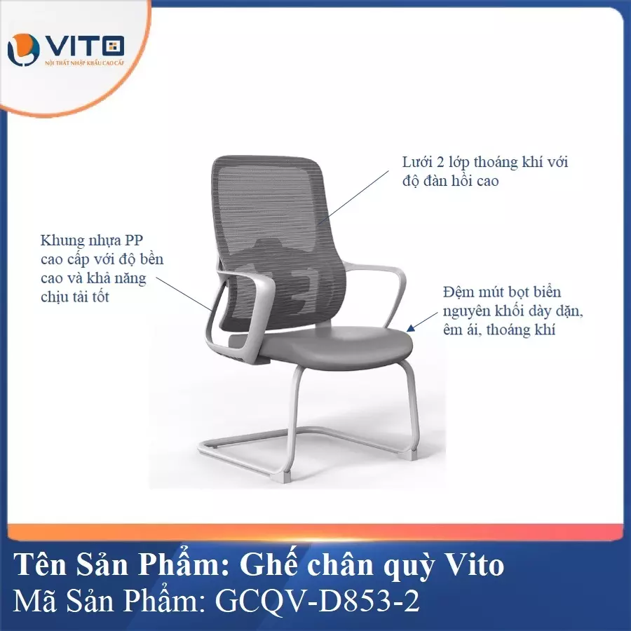 Ghế Chân Quỳ Vito GCQV-D853-2