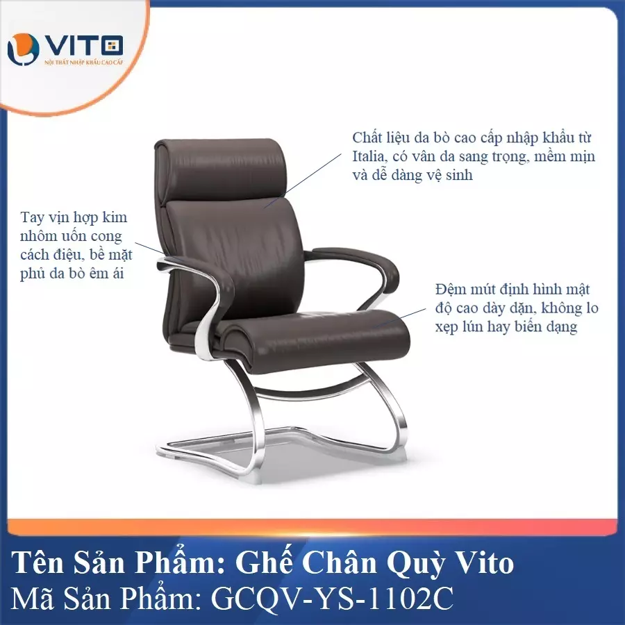 Ghế chân quỳ da Vito GCQV-YS-1102C