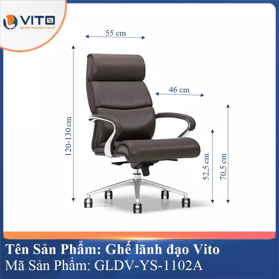 Ghế lãnh đạo da bò Vito GLDV-YS-1102A