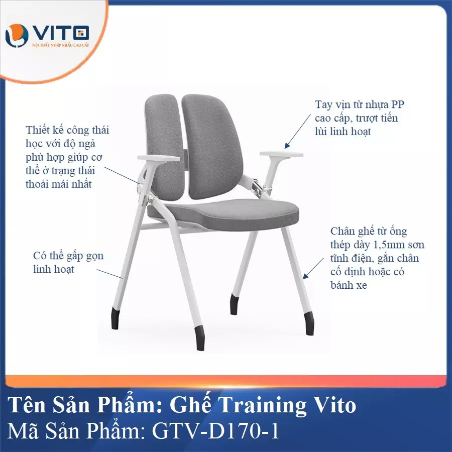 Ghế Đào Tạo Cao Cấp Vito GTV-D170-1