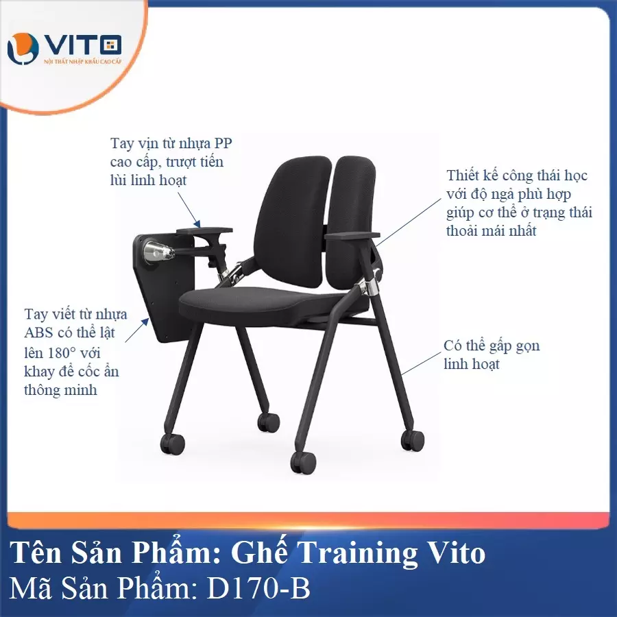 Ghế Đào Tạo Cao Cấp Vito GTV-D170-B