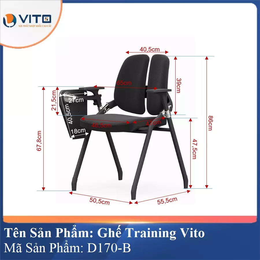 Ghế Đào Tạo Cao Cấp Vito GTV-D170-B