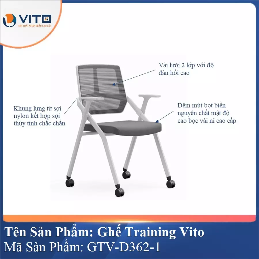 Ghế Đào Tạo Cao Cấp Vito GTV-D362-1