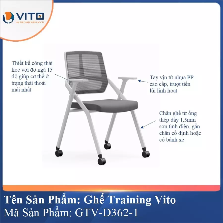 Ghế Đào Tạo Cao Cấp Vito GTV-D362-1