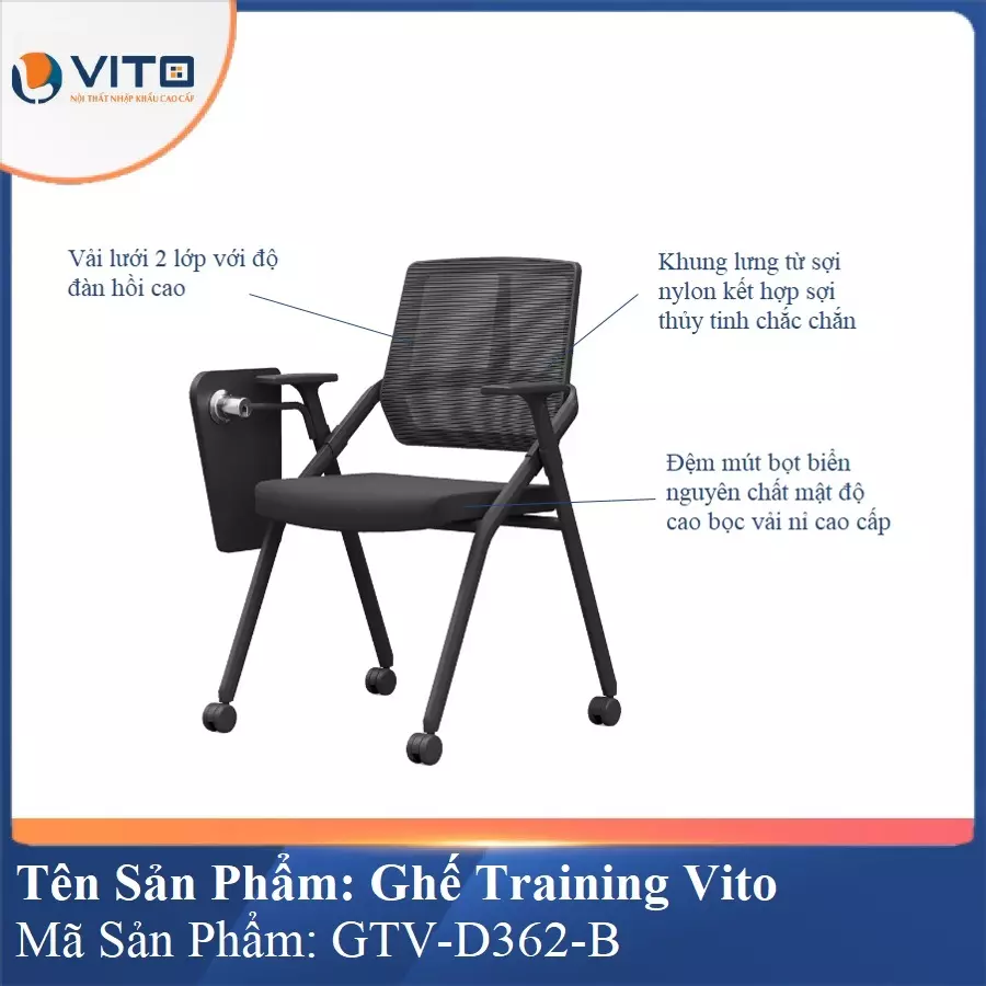 Ghế Đào Tạo Cao Cấp Vito GTV-D362-B