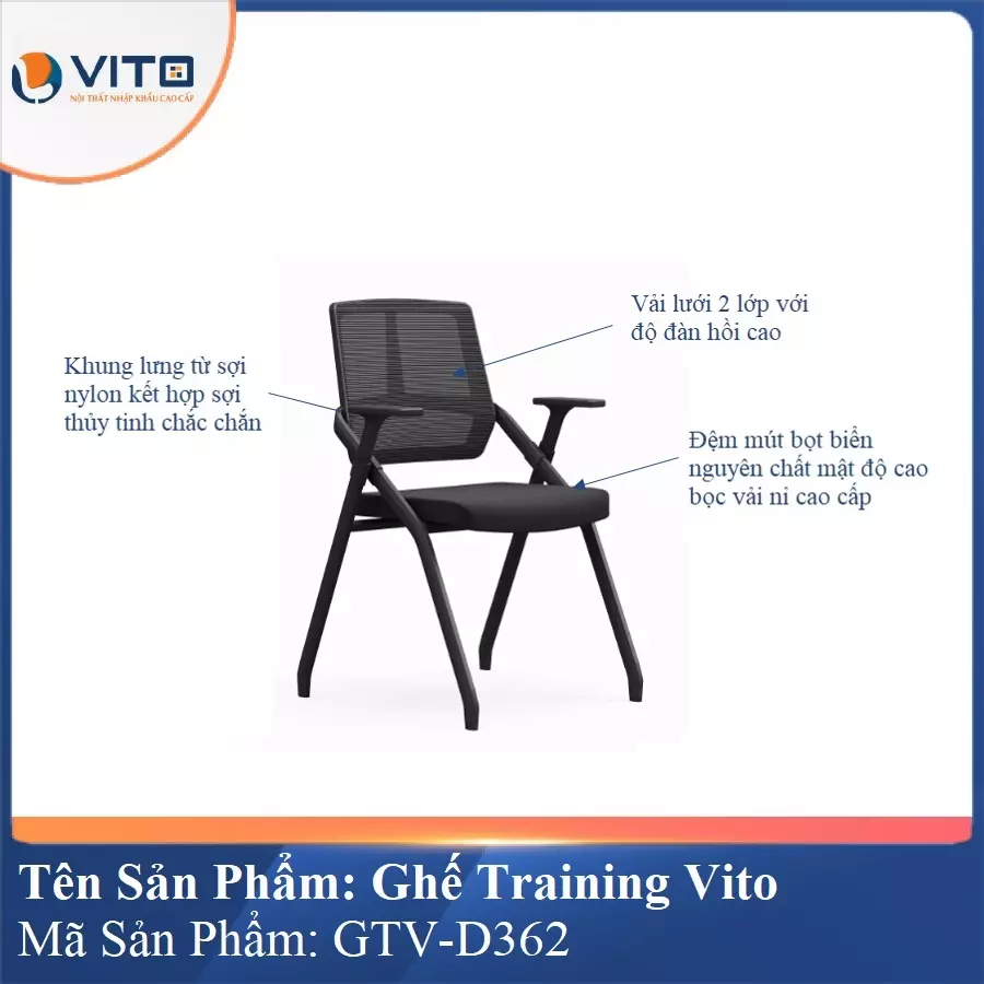 Ghế Đào Tạo Cao Cấp Vito GTV-D362