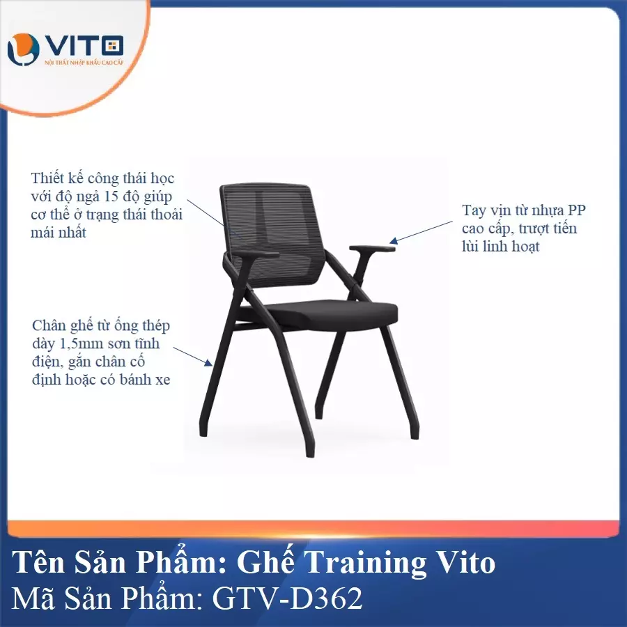 Ghế Đào Tạo Cao Cấp Vito GTV-D362