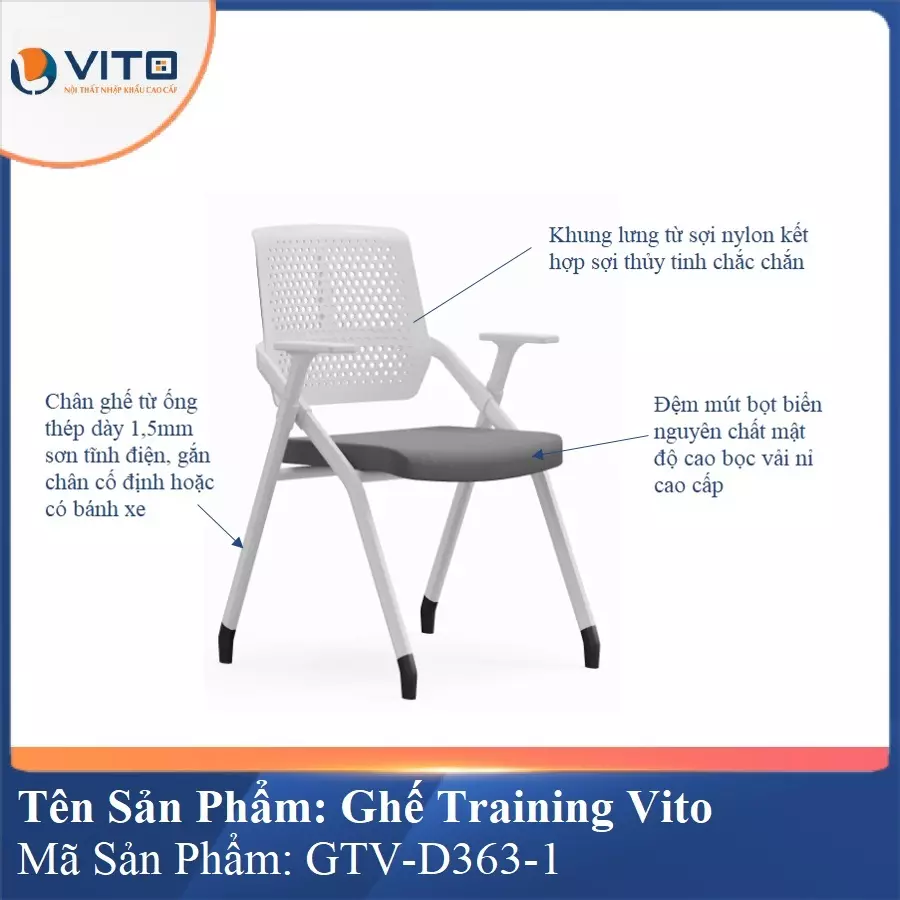 Ghế Đào Tạo Cao Cấp Vito GTV-D363-1