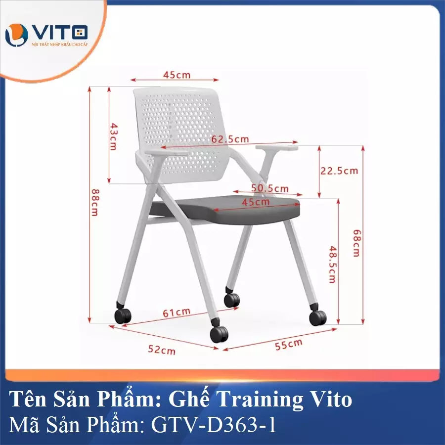 Ghế Đào Tạo Cao Cấp Vito GTV-D363-1