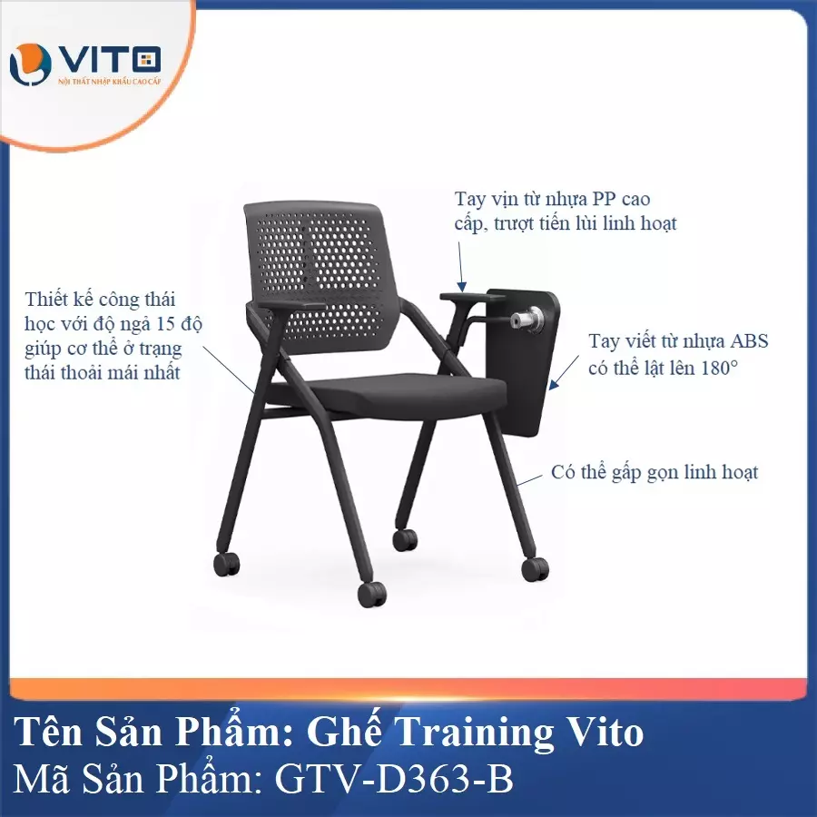 Ghế Đào Tạo Cao Cấp Vito GTV-D363-B