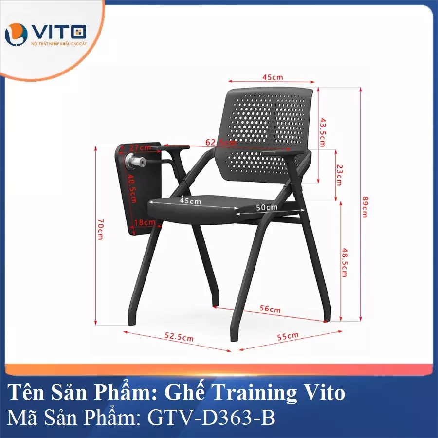 Ghế Đào Tạo Cao Cấp Vito GTV-D363-B