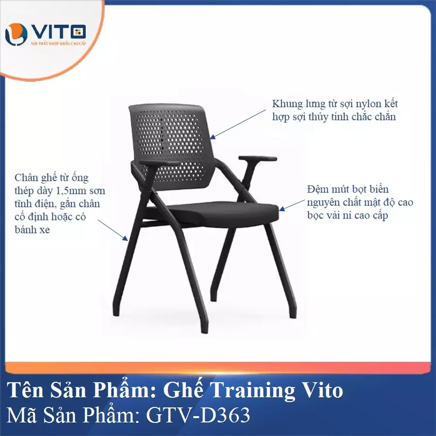 Ghế Đào Tạo Cao Cấp Vito GTV-D363