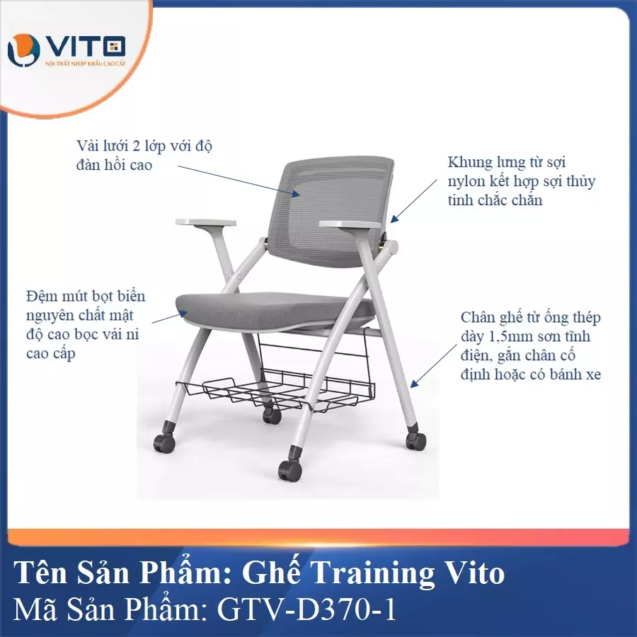 Ghế Đào Tạo Cao Cấp Vito GTV-D370-1