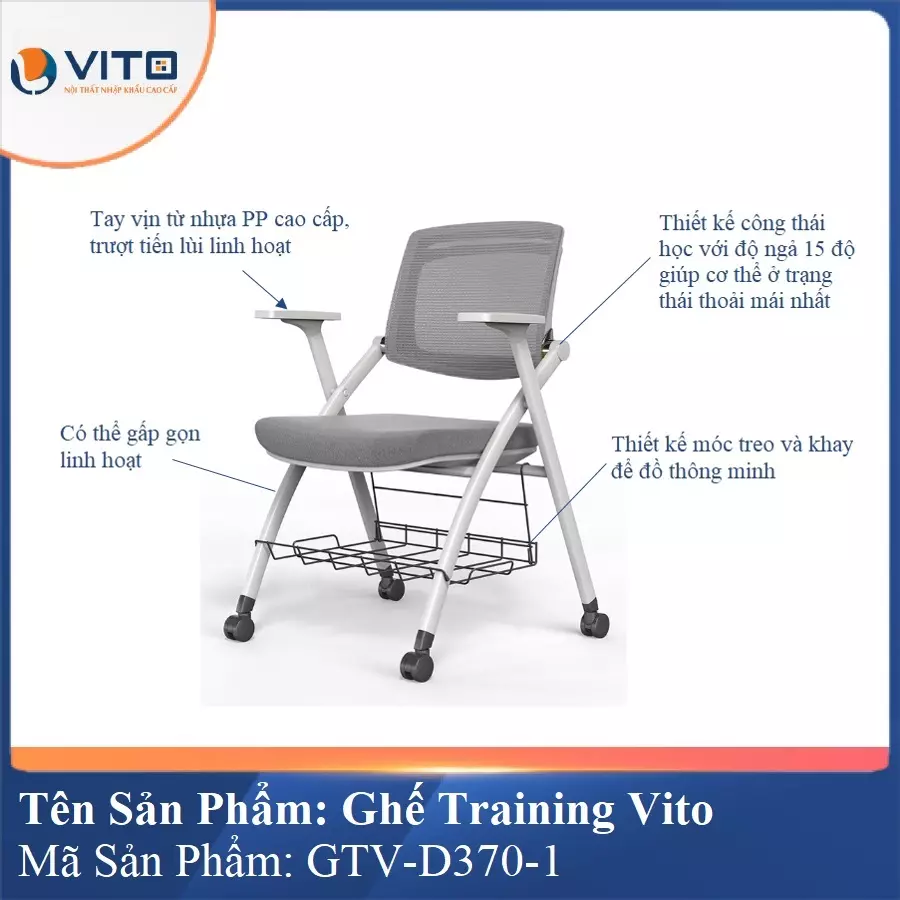 Ghế Đào Tạo Cao Cấp Vito GTV-D370-1